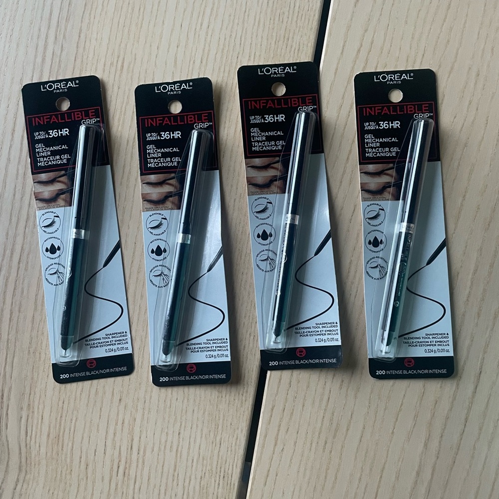 L’Oréal Infallible Grip Mechanical Gel Liner - Black (200 Intense Black) 4 pack